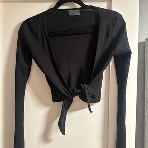 Michael Stars Black Tie-Front Cardigan